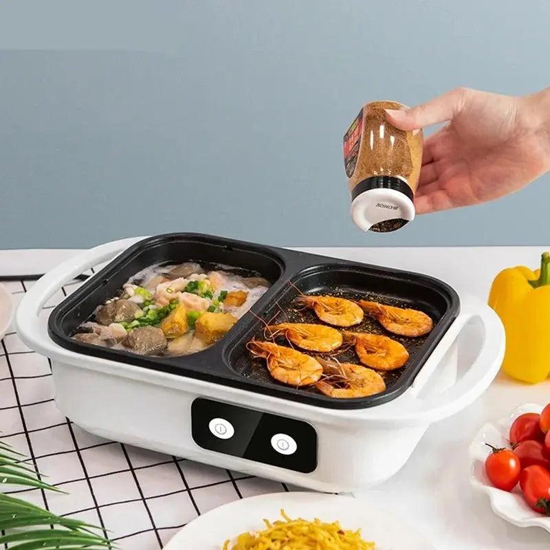 Dual-function 2-in-1 Griddle perfect for pancakes and hot pot meals  