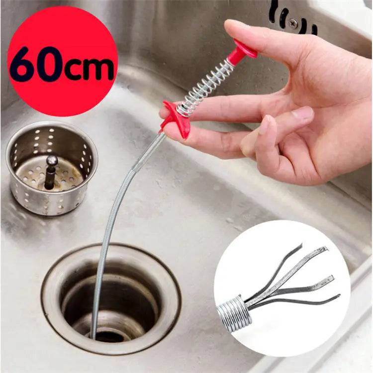 60CM Sewer Dredger Spring Pipe Dredging Tool Household Hair Cleaner Drain Clog Remover Cleaning Tools Household For Kitchen Sink Kitchen Gadgets Iris Essentials