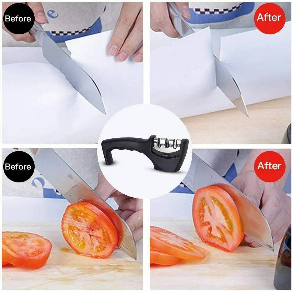 Kitchen knife sharpening tool designed for optimal cutting performance