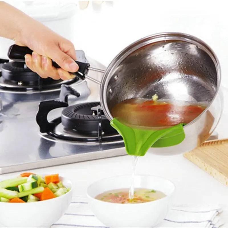 Versatile kitchen gadget tools for easy transfer of hot liquids  