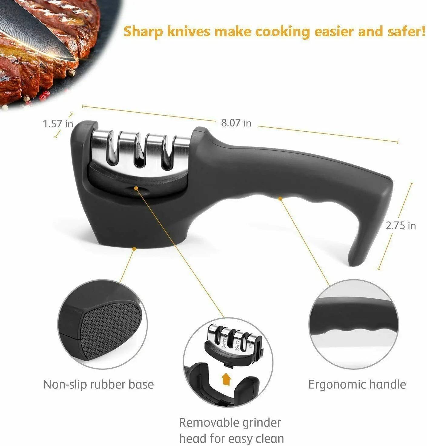 Compact knife sharpener ideal for kitchen cooking tools and storage