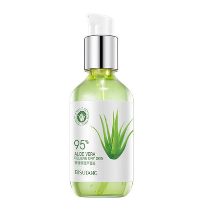 Soothing skin care with aloe vera gel and vitamins A, C, and E  