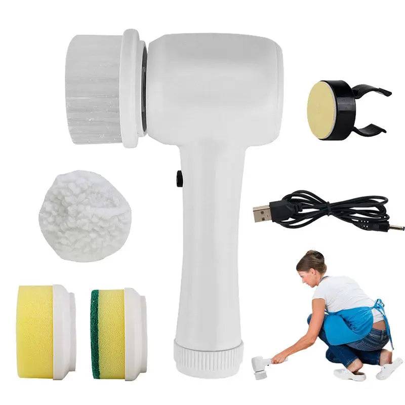Electric Cleaning Brush 4 In 1 Spinning Scrubber Handheld Electric Cordless Cleaning Brush Portable Iris Essentials