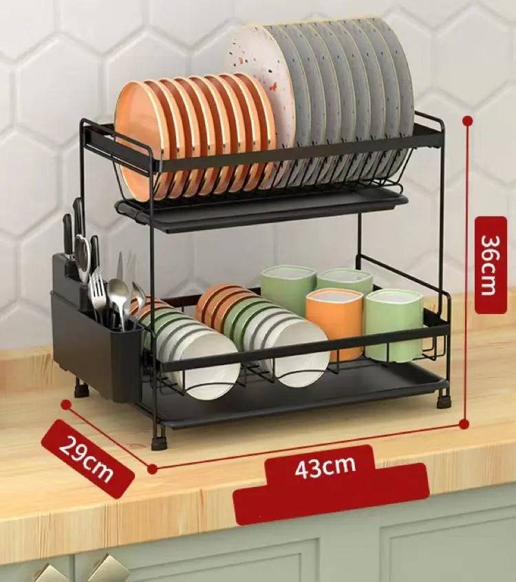 Stylish kitchen dish rack made of durable carbon steel materials  