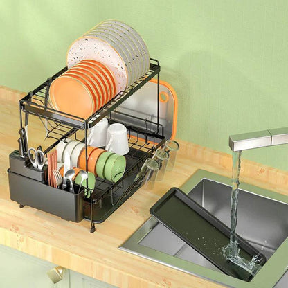 Drain basket for kitchen that simplifies dish drying and organization  