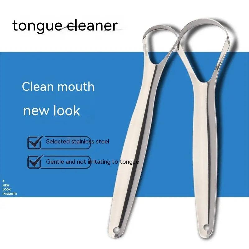 Double-sided tongue scraper showcasing its ergonomic design  