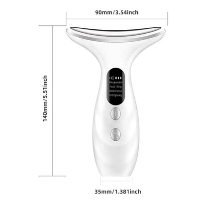 Comparison image showing the effectiveness of the Facial Lifting Instrument, featuring before and after results of collagen stimulation.