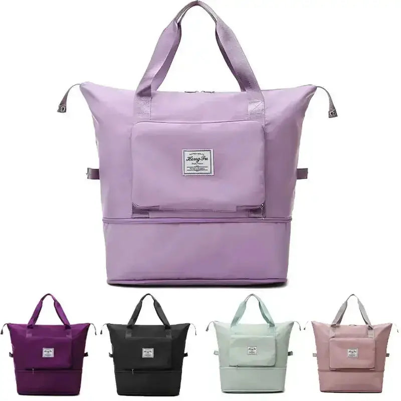 2023 Large Capacity Waterproof Luggage Bag for Universal Folding Travel Bag Dry Wet Separation Fitness Bag Handbag Travel Bag Iris Essentials