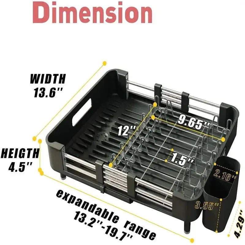 Stylish cutlery drying rack included in the set for complete kitchen accessory harmony