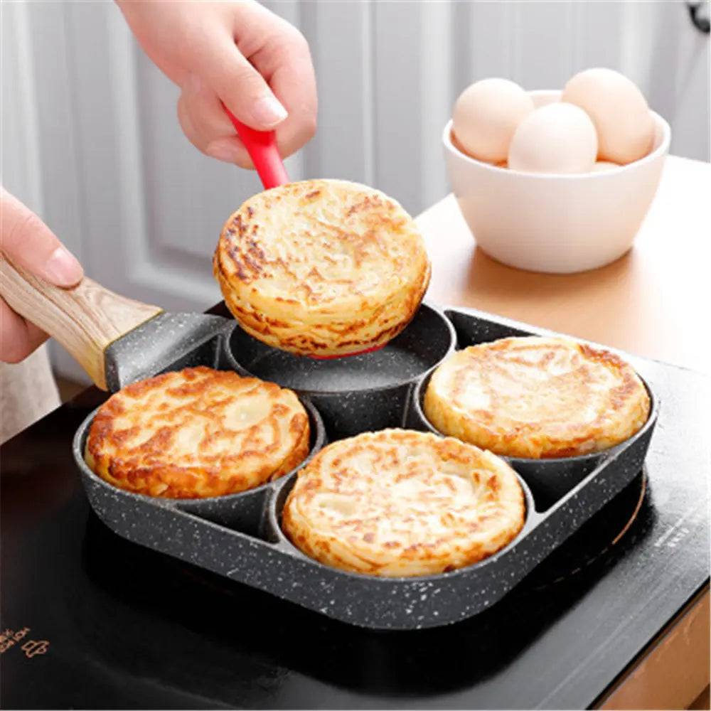 Four hole non-stick omelette pan for family breakfasts