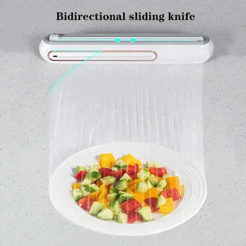 Multi-purpose kitchen foil and wrap dispenser for versatile food storage  