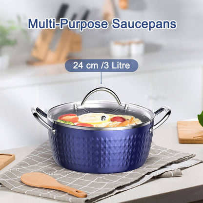 Durable aluminum cooking pot designed for even heat distribution  