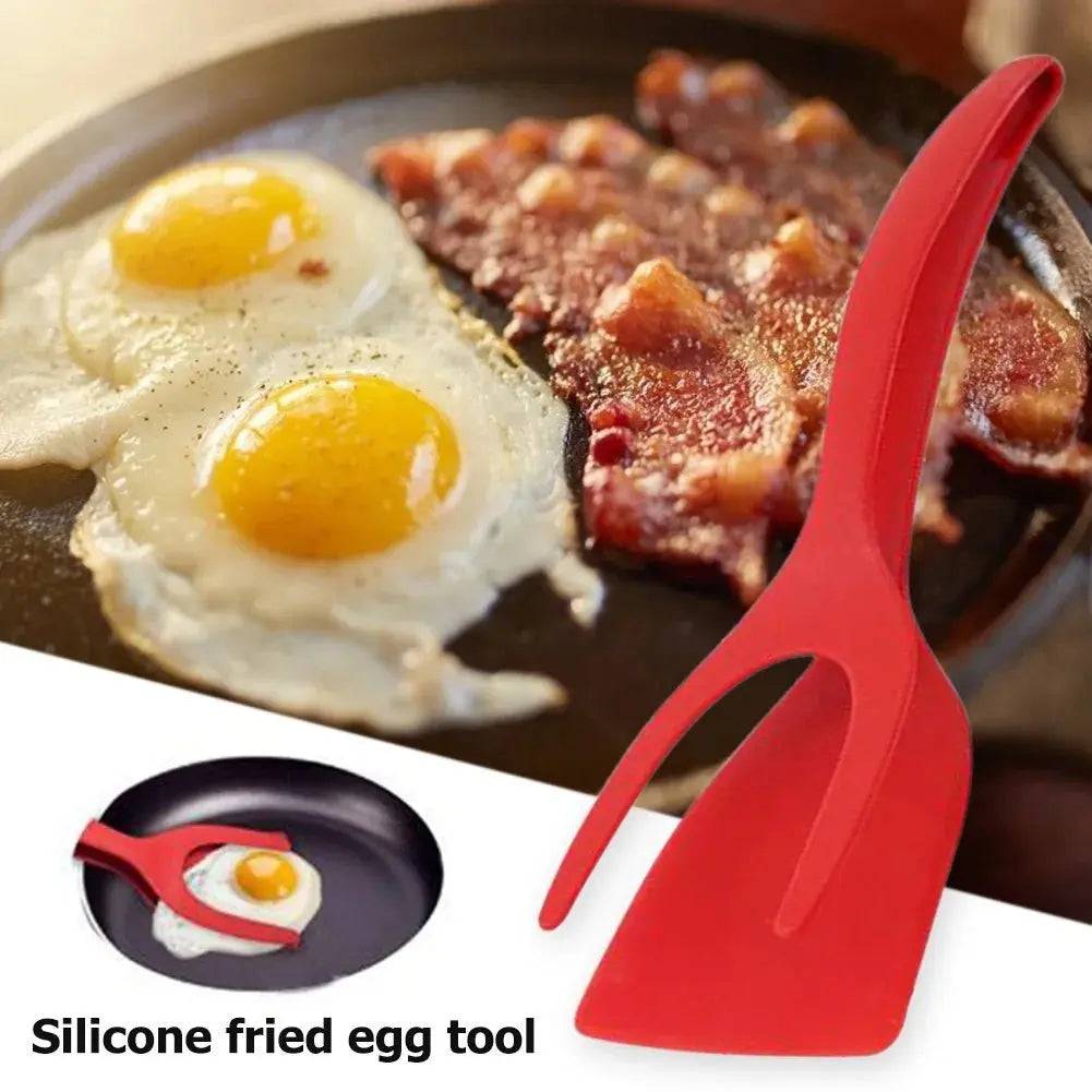 2 In 1 Grip And Flip Tongs Egg Spatula Tongs Clamp Pancake Fried Egg French Toast Omelet Overturned Kitchen Accessories Iris Essentials