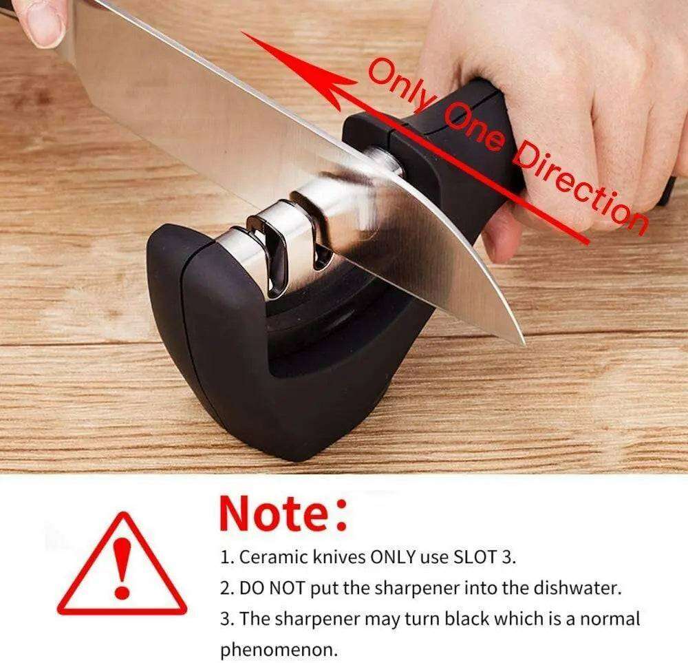 Dual-stage knife sharpener for efficient kitchen equipment maintenance