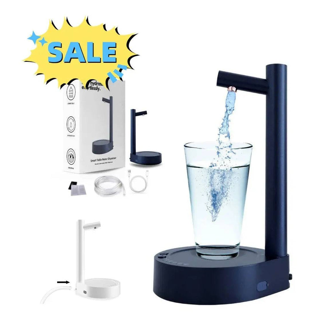Desk Dispenser Electric Water Gallon Automatic Water Bottle Dispenser Rechargeable Water Dispenser Iris Essentials