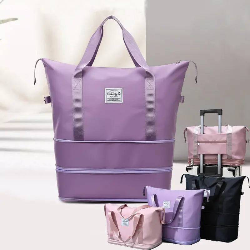 Double Wet And Dry Separation Travel Bag Waterproof Large Capacity Gym Fitness Bag Weekender Overnight For Women Iris Essentials