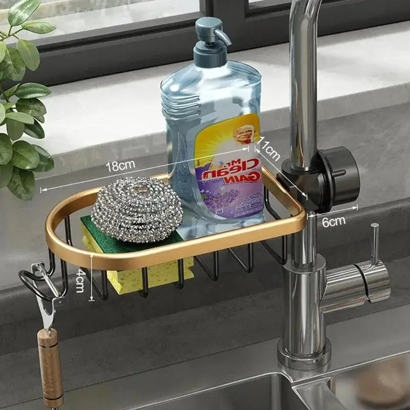 Countertop Storage Solutions neatly organizing cleaning products  