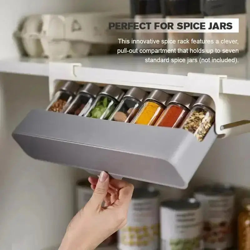 Space-Saving Under-Shelf Spice Organizer Drawer
